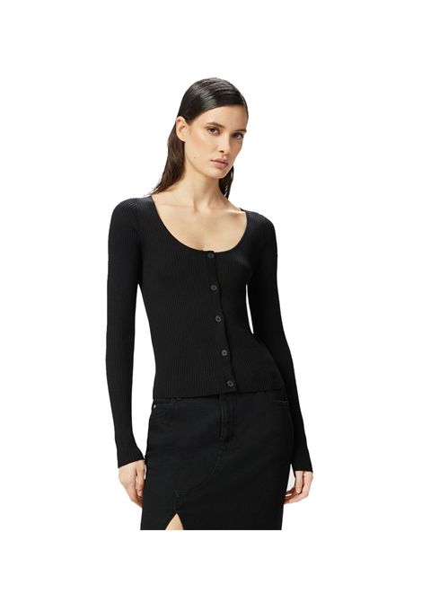 Cardigan Pinko donna 104810 A1KW Assia nero corto logo uccellini PINKO | Cardigan | 104810 A1KWZ99